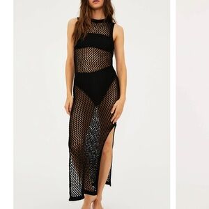 Holly Dress Black Crochet Cover Up